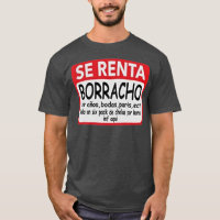 Se Renta Borracho Mens Graphic Funny Espagnol