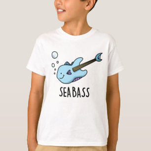 T-shirt Sea Bass Funny Bass Guitare Poisson Pun