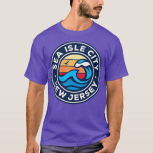 T-shirt Sea Isle City New Jersey Nj Nautical Waves 8