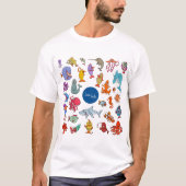 T-shirt Sea Life Animaux Colorful Ocean Caractères (Devant)