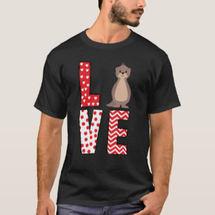 T-shirt Sea Otter Valentines Day Love Valentine Cute Heart