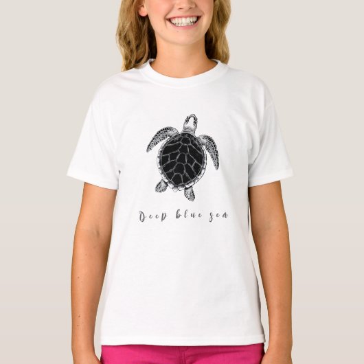 T-shirt Sea turtle b/w (Devant)