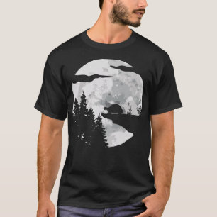 T-shirt Sea Turtle Ocean Animal Full Moon At NightTortoise