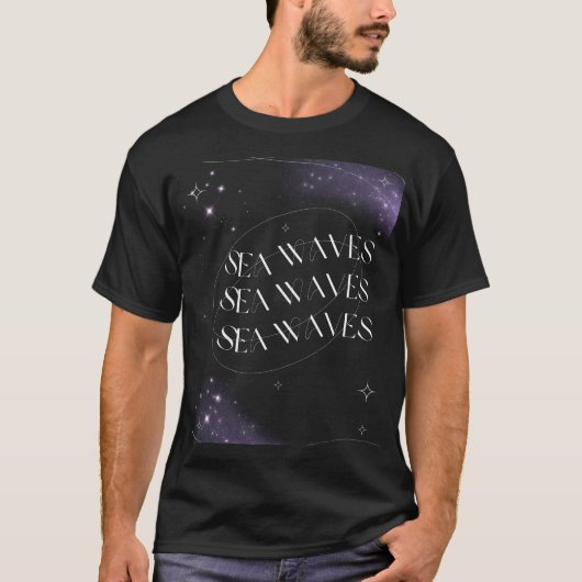 T-shirt Sea Waves in Calming Blue Artistic Design (Devant)