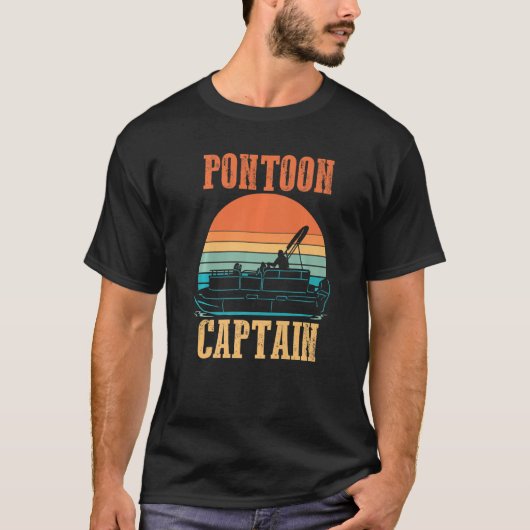 T-shirt Seafarer Boater Cruise Ship Boating Retro Pontoon  (Devant)