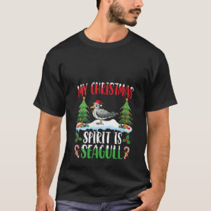 T-shirt Seagull Portant le Père Noël Noël Noël Noël Esprit