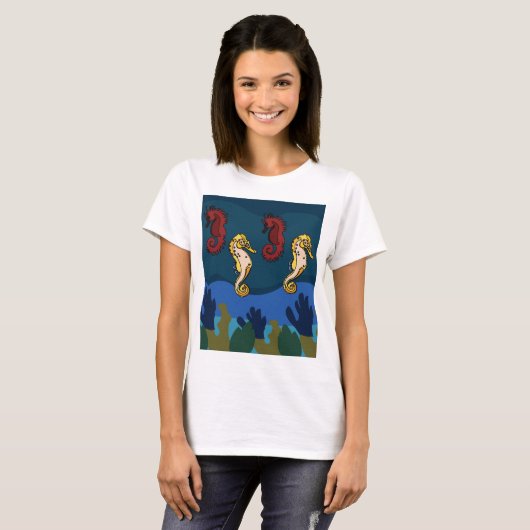 T-shirt Seahorse Vie marine Océan Poisson Animal (Devant entier)