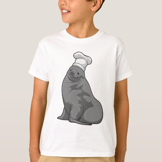 T-shirt Seal as Cook with Chef casquette (Devant)