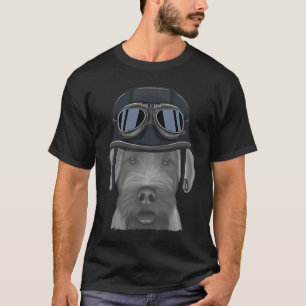 T-shirt Sealyham Terrier portant un casque de moto Vintage