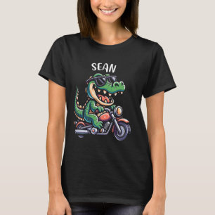 T-shirt Sean Funny Alligator Motorcycle Conception pour ga