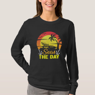 T-shirt Seas The Day Cruise Sailing Pun Ancre de croisière