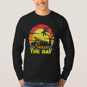 T-shirt Seas The Day Cruise Sailing Pun Ancre de croisière