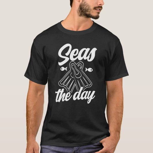 T-shirt Seas The Day Diver Plongée Plongée Plongée Plongée (Devant)