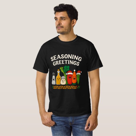 T-shirt Seasoning Greetings Funny Chef Christmas Design (Devant entier)