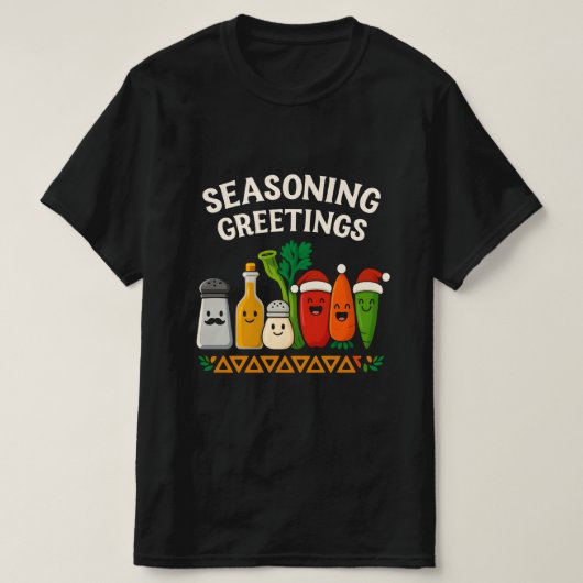 T-shirt Seasoning Greetings Funny Chef Christmas Design (Design devant)
