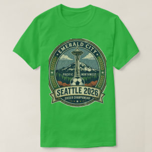 T-shirt Seattle 2026 Ville Hôte de la Coupe du Monde Footb