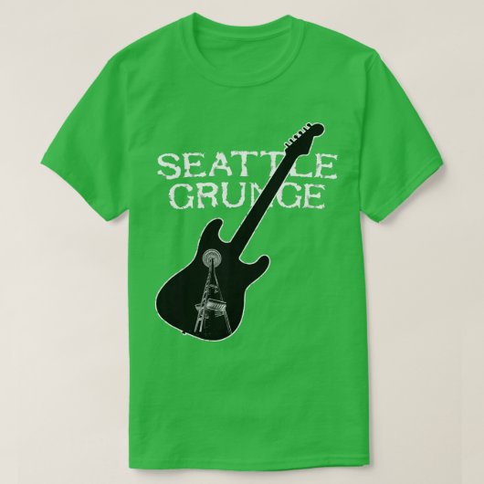 T-shirt Seattle Grunge Retro Rock Guitare Space Needle (Design devant)