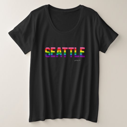 T-shirt Seattle Pride | drapeau arc-en-ciel (Design devant)