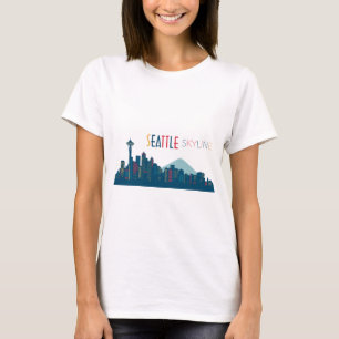 T-shirt Seattle Skyline Blue