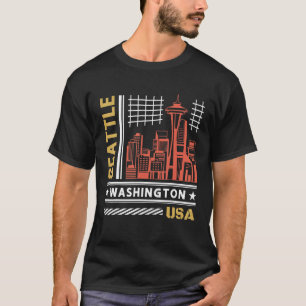 T-shirt Seattle Skyline Vintage Seattle Washington