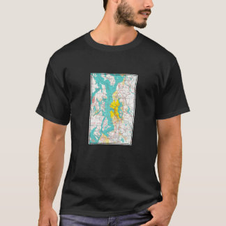 T-shirt Seattle vintage et la carte Puget Sound 1970