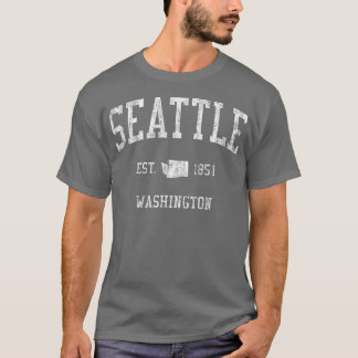 T-shirt Seattle Washington Vintage Sports Design WA Tee