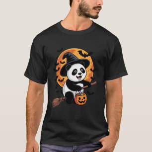 T-shirt Seau de bonbons de la sorcière Panda Jack-o-Lanter