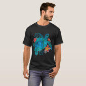 T-shirt Seaurtle with Flowers girl (Devant entier)