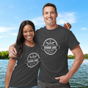 T-shirt Sebago Lake Maine Ville et nom personnalisés