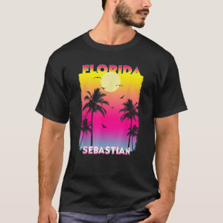 T-shirt sebastian Florida Fl été vintage coucher de soleil