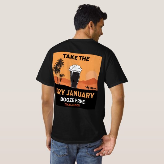 T-shirt Sec Janvier Sobriety Challenge Soutien Cadeaux T-S (Dos entier)