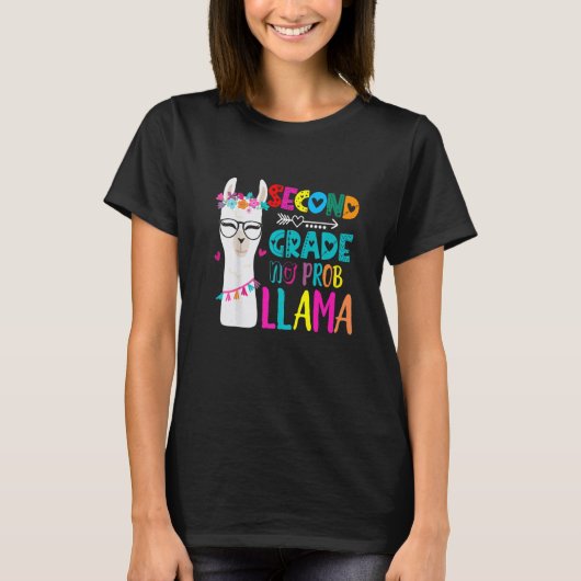 T-shirt Second 2nd Grade Teacher 100 days smarter No Prob  (Devant)