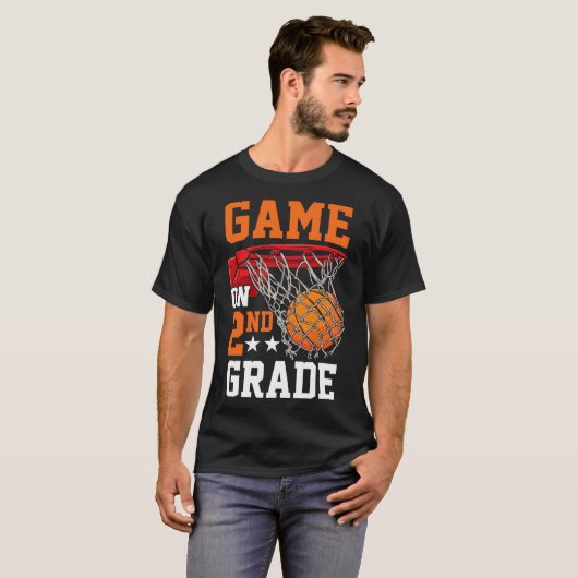 T-shirt Second Grade Game On Sketll Ck To School 2nd Grade (Devant entier)