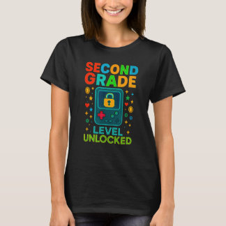 T-shirt Second Grade Level Unlocked Gamer Ck To School Con