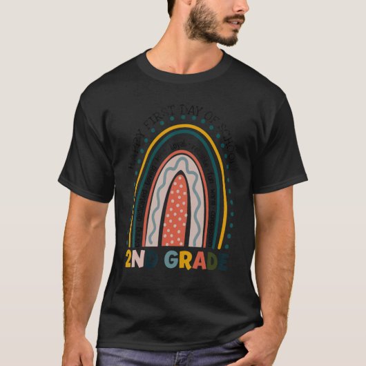 T-shirt Second Grade Rainbow Team 2nd Grade First Day Back (Devant)