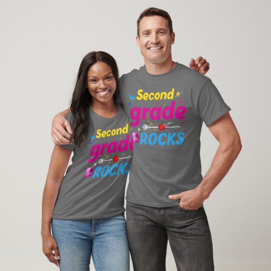 T-shirt Second Grade Rocks Backo School 2nd Graders funny (Unisexe)