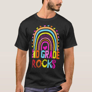 T-shirt Second Grade Rocks First Day Team 2nd Grade Rainbo