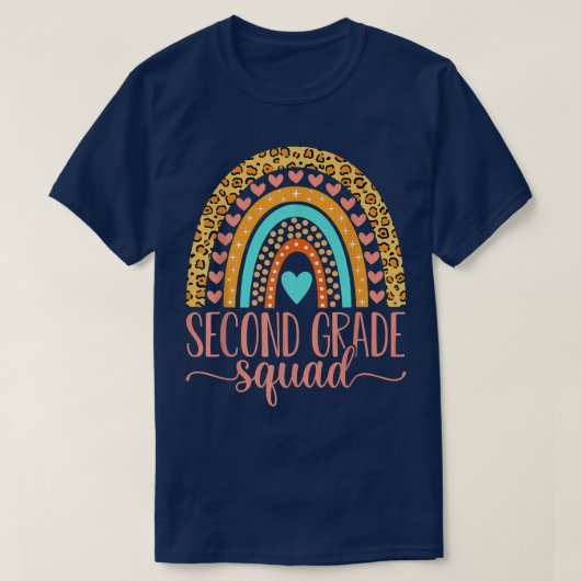 T-shirt Second Grade Squad Team 2nd Grade Teacher Back To (Design devant)