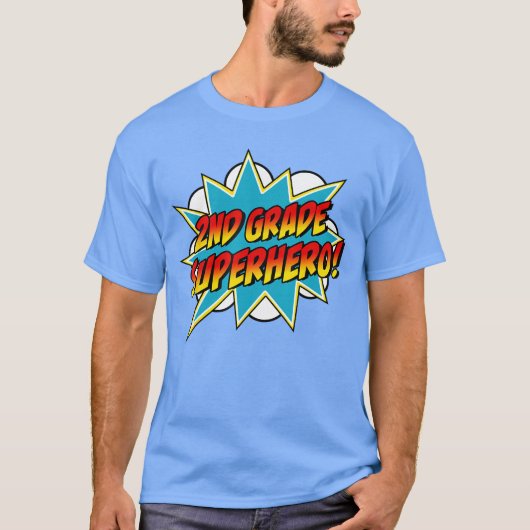 T-shirt Second Grade Superheroeacher Student 2nd Grade Com (Devant)