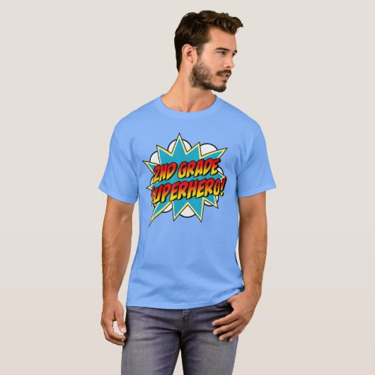 T-shirt Second Grade Superheroeacher Student 2nd Grade Com (Devant entier)