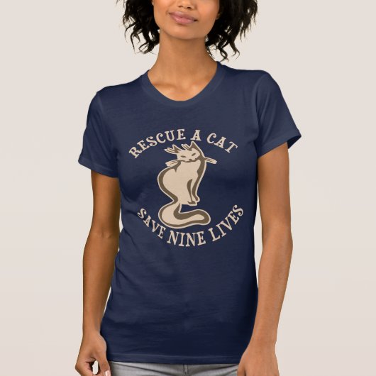 T-shirt Secourez des économies de chat pendant neuf vies (Devant)