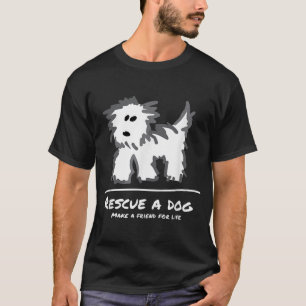 T-shirt Secourez un chien Ne pas faire de shopping Adoptez