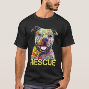 T-shirt Secourir Chien Colorfull Pitbull Chien Adopter Don