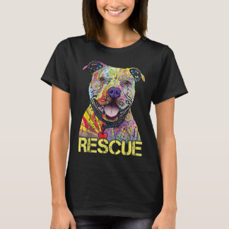 T-shirt Secourir Chien Colorfull Pitbull Chien Adopter Ne