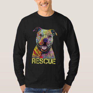 T-shirt Secourir Chien Colorfull Pitbull Dog Adopter Ne pa