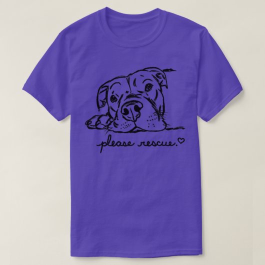 T-shirt Secourir Chien Secourt Pit Bull Pittie Amateurs Ad (Design devant)