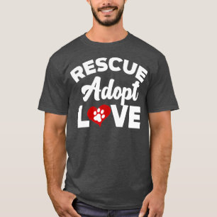 T-shirt Secourir l'amour Adopter les chats Chiens Secourus