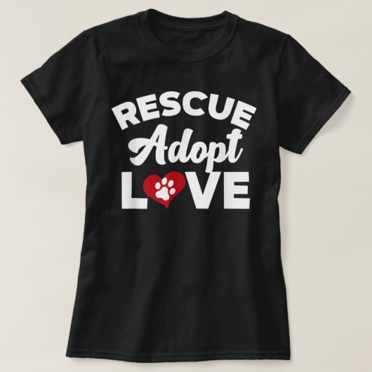 T-shirt Secourir l'amour Adopter les chats Chiens Secourus (Design devant)