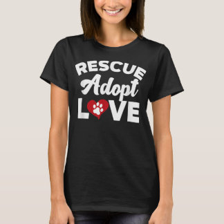 T-shirt Secourir l'amour Adopter les chats Chiens Secourus
