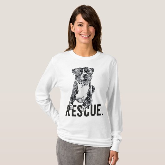 T-shirt Secourir Pitbull Dessin Chien Maman Adopter Ne pas (Devant entier)